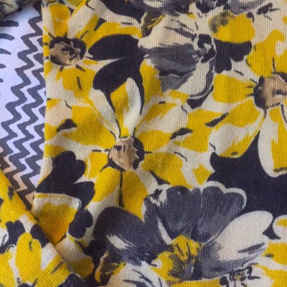 Ann Taylor LOFT yellow and gray cardigan - Picture 4 of 9